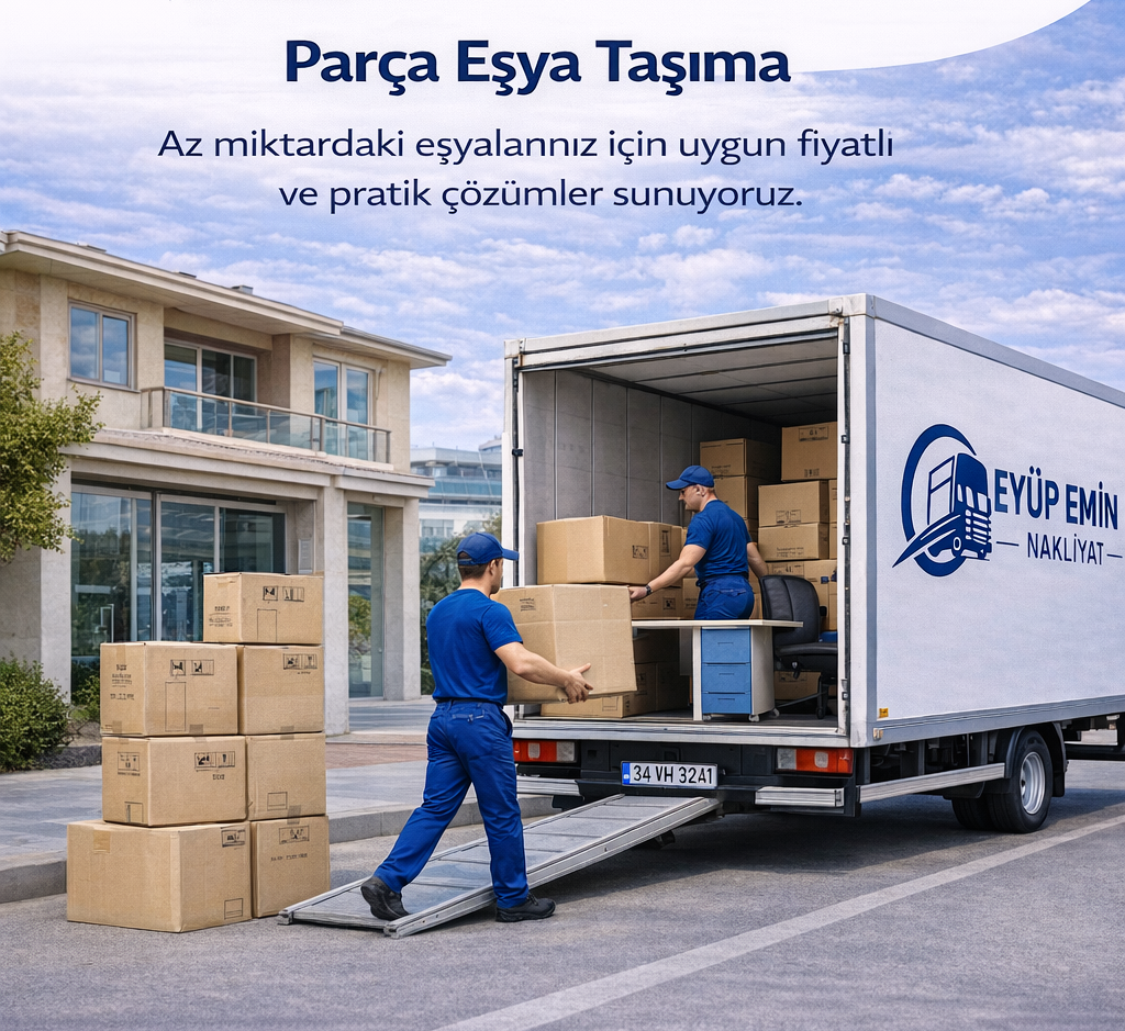 Parça eşya taşımacılığı için özenle paketlenmiş küçük hacimli koliler